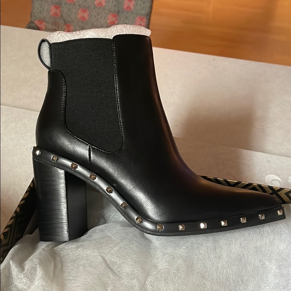 Black studded booties